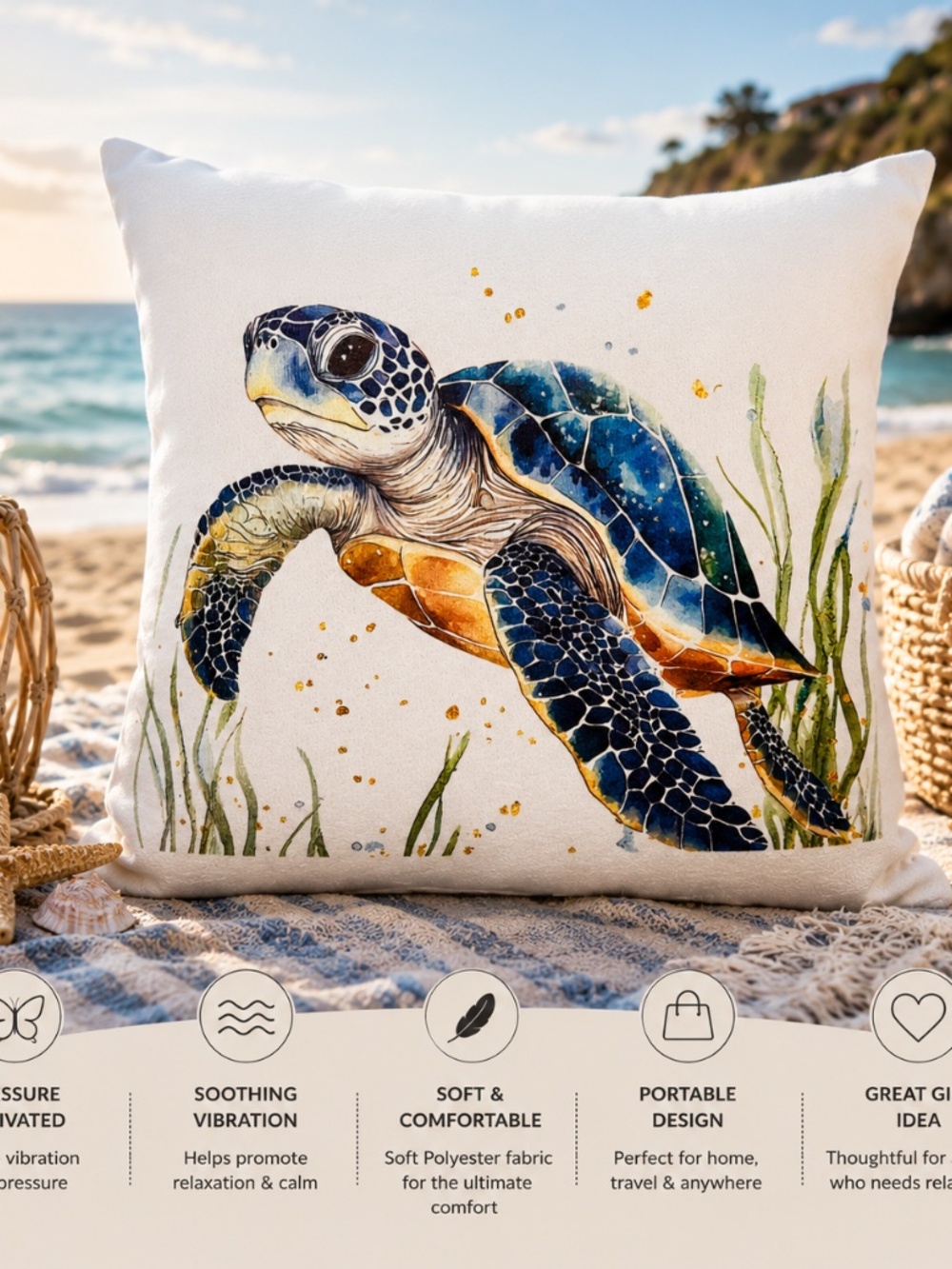 Sea Turtle #1 Pressure Activated Massage Pillow